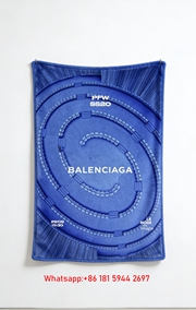 Balenciaga PFW SS20 Runway Print Flannel Sofa Throw Blanket Premium Couch Cover BA386
